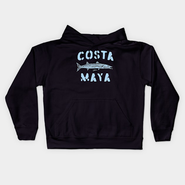 Costa Maya, Mexico, Great Barracuda Kids Hoodie by jcombs